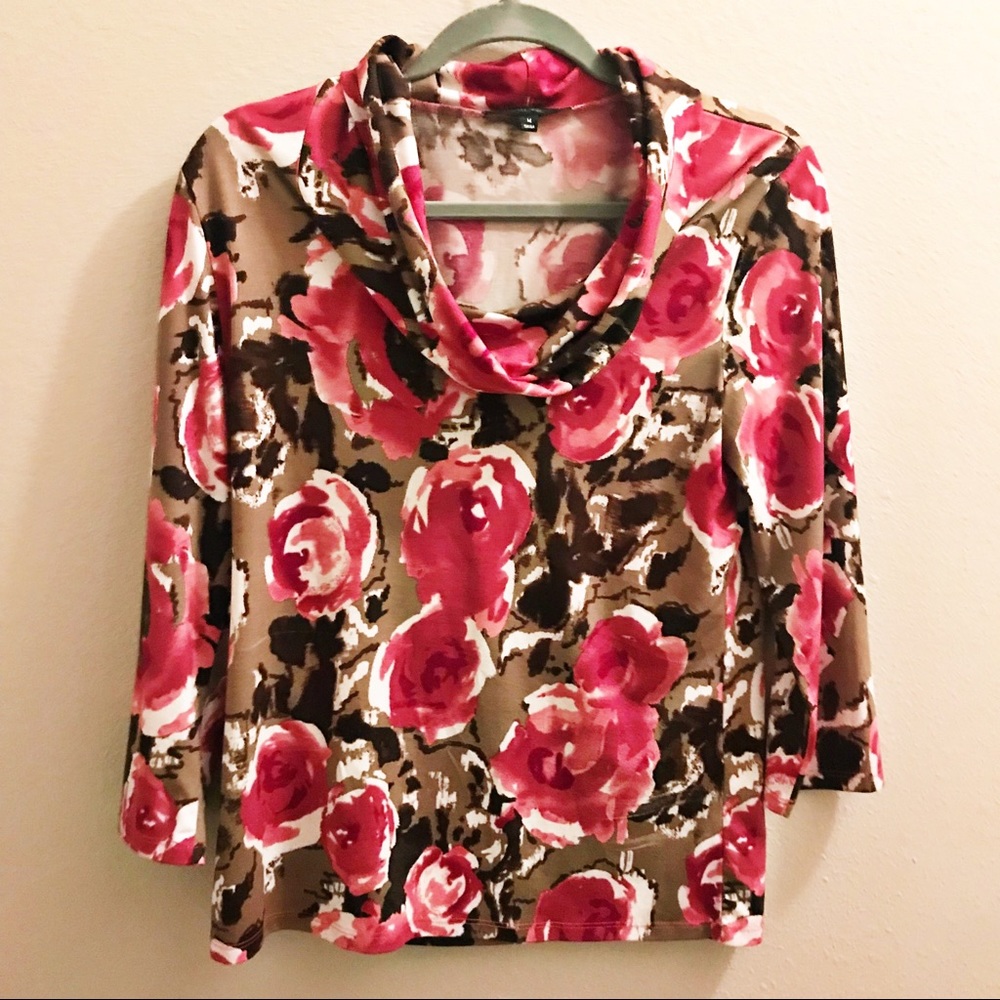 Preston & York black red cowl collar top M